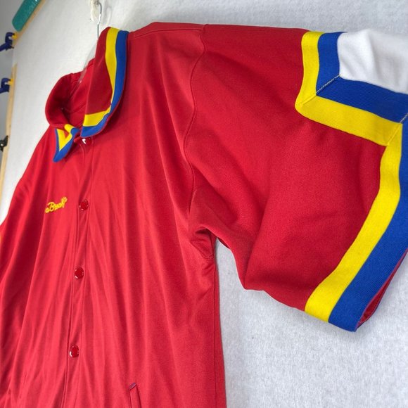 BROOKLYN XPRESS Mens XXL Warm Up Y2K Snap Up Short Sleeve Jersey Pockets - Picture 4 of 8